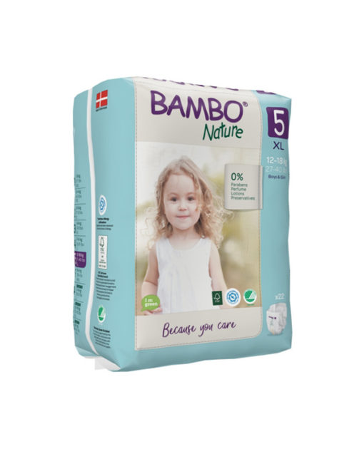 Bambo Nature 5, couches XL 12-18 kg/44 un