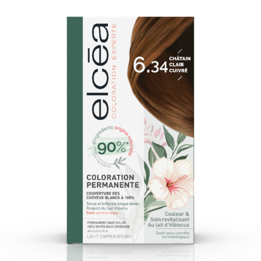 Elcea coloration permanente CHATAIN CLAIR CUIVRE N°6.34