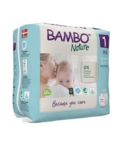 Bambo Nature 1, couches XS 2-4kg/22un