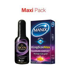 Manix King Size Max 14 pcs+Manix Skyn gel All night long 80ml pack