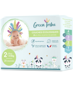 Green Tribu Couches Écologiques Taille 2 ” 3 à 6 kg”