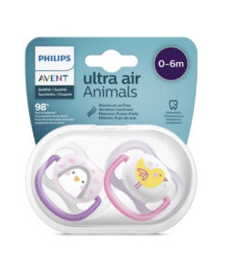 AVENT 2 Sucette ULTRA Air Animals Filles 0-6 Mois