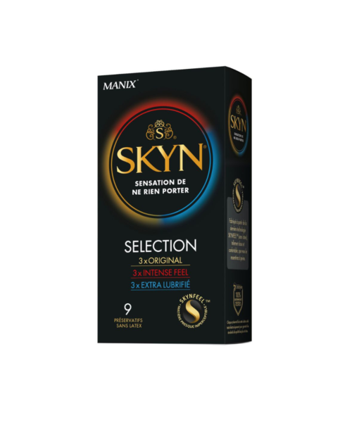 Manix Skyn Sélection Préservatifs 3 Original + 3 Intense Feel + 3 Extra Lubrifié 9 unités