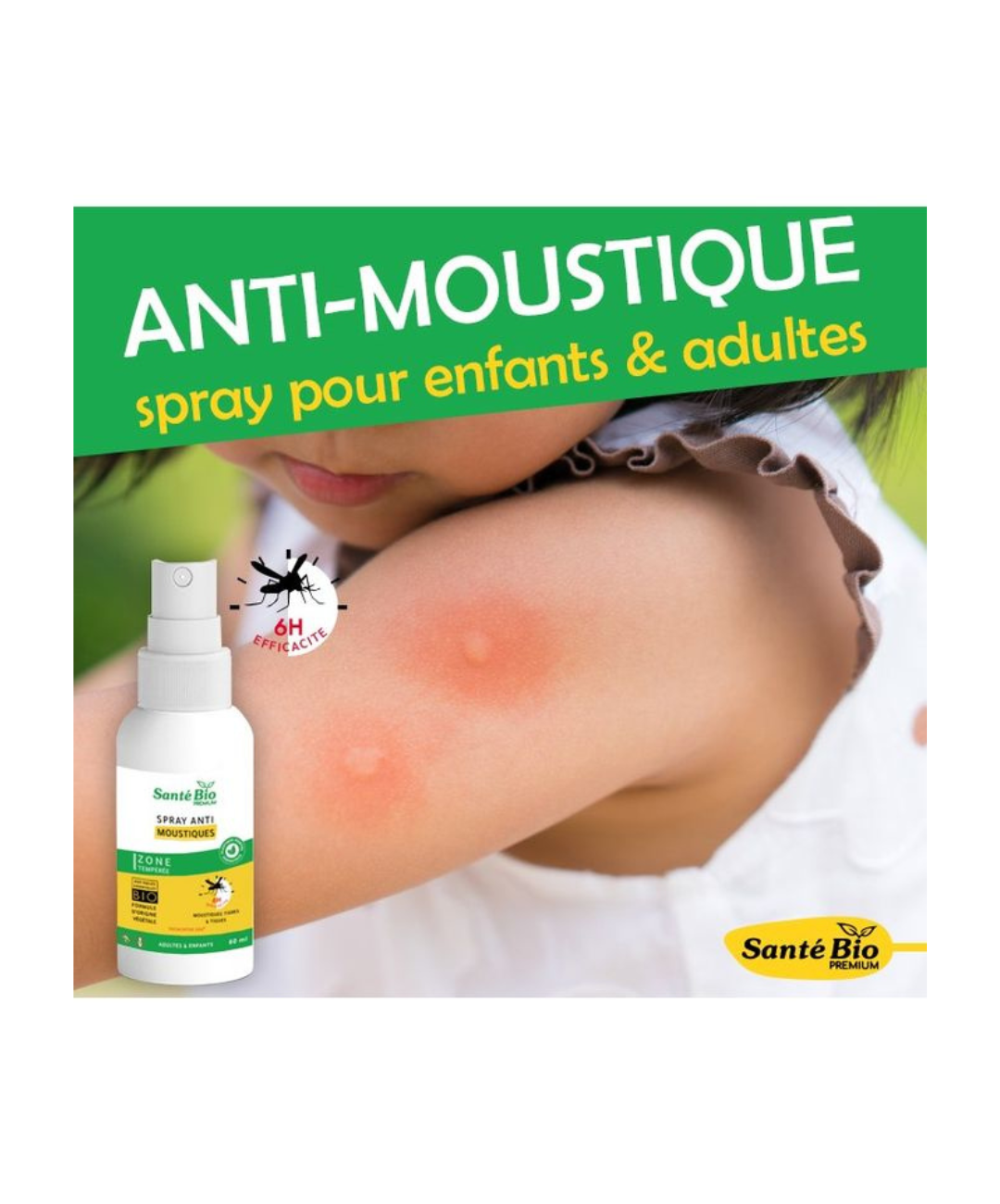 SANTE BIO Spray Anti Moustiques 60ml - Citymall