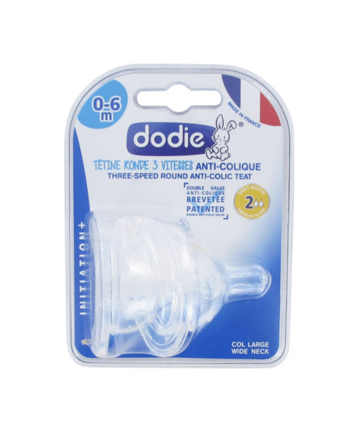 DODIE Tetine Ronde 3 Vitesses Anti-Colique 0-6mois