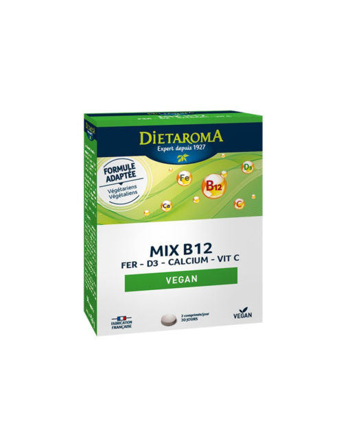 DIETAROMA MIX B12 Vegan Fer D3 Calcium+Vitamine C 60 Comprimés