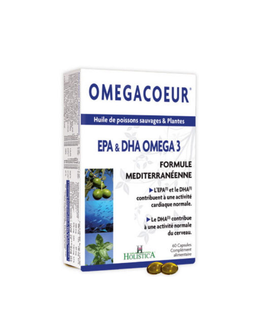 HOLISTICA Omegacoeur Huile de Poisson 60 Capsules Molles