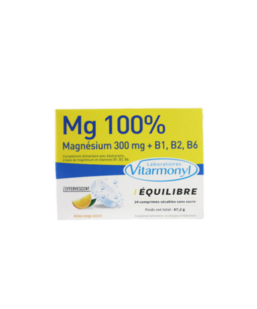 VITARMONYL MG 100% Vitamines B6, B2, B1 et 300 MG de Magnésium 24 Comprimés