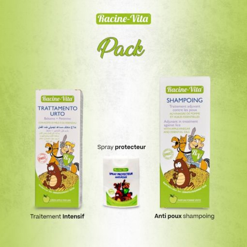 Racine vita Anti-poux shampoing +Traitement Intensif+ Spray protecteur pack