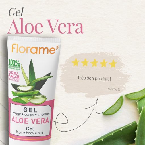 FLORAME Gel Aloe Vera Bio Visage-Corps-Cheveux 50ml