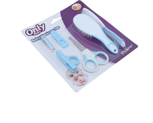 ONLY BABY Coffret manucure bébé avec ciseaux coupe-ongles brosse à cheveux et peigne