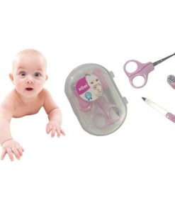 Pack soin bébé kit coupe-ongles + ciseau + lime à ongles ( Rose )