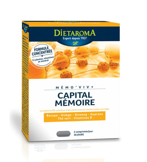 DIETAROMA MÉMO VIV CAPITAL CÉRÉBRAL MÉMOIRE 60 Comprimès– Trouvez chez CITYMALL, La référence N1 de la parapharmacie en ligne au Maroc.